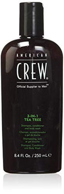 Shampoo, Conditioner & Body Wash for Men by American Crew, 3-in-1, Tea Tree Scent, 8.4 Fl Oz AMERICAN CREW