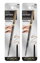 L'Oreal Paris Makeup Brow Stylist Definer Waterproof Eyebrow Pencil, Ultra-Fine Mechanical Pencil, Draws Tiny Brow Hairs and Fills in Sparse Areas and Gaps, Dark Blonde, 0.003 Ounce (Pack of 2) L'Oreal Paris