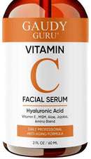 100% PURE VITAMIN C SERUM FOR FACE, Anti Aging Serum with Hyaluronic Acid, Vitamin E, MSM, Aloe Vera, Jojoba Oil, Amino Blend, Hydrating Serum for Dark Spots, Fine Lines and Wrinkles, Skin Repair, Pore Clearing, Acne Scars, Organic Vegan Ingredients - DOU Infinity Warehouse
