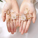 Yean Bride Flower Wedding Hair Pins Gold Pearls Bridal Hair Piece Crystals Hair Accessories for Women and Girls Pack of 2 Yean