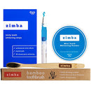 Zimba All-in-One Teeth Whitening Kit - 14 Delicious Mint Treatments (28 Strips), 1 Minty Teeth Whitening Powder, 1 Cool Blue Desensitizing Pen & 1 Bamboo Toothbrush | Non-GMO, Gluten-Free, Soy-Free Zimba
