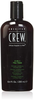 Shampoo, Conditioner & Body Wash for Men by American Crew, 3-in-1, Tea Tree Scent, 8.4 Fl Oz AMERICAN CREW