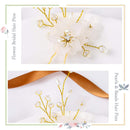 Yean Bride Flower Wedding Hair Pins Gold Pearls Bridal Hair Piece Crystals Hair Accessories for Women and Girls Pack of 2 Yean