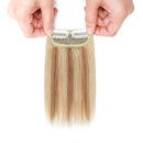 Invisible Clip in Mini Hair Extensions Human Hair Seamless Hairpin Hair Pad Short Straight Hairpieces One Piece Wiglet Hair Filler for Adding Hair Volume 6 Inch Golden Brown mix Bleach Blonde MY-LADY