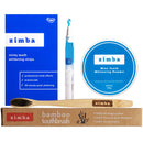 Zimba All-in-One Teeth Whitening Kit - 14 Delicious Mint Treatments (28 Strips), 1 Minty Teeth Whitening Powder, 1 Cool Blue Desensitizing Pen & 1 Bamboo Toothbrush | Non-GMO, Gluten-Free, Soy-Free Zimba