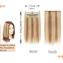 Invisible Clip in Mini Hair Extensions Human Hair Seamless Hairpin Hair Pad Short Straight Hairpieces One Piece Wiglet Hair Filler for Adding Hair Volume 6 Inch Golden Brown mix Bleach Blonde MY-LADY