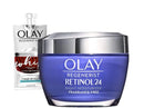 Olay Regenerist Retinol Moisturizer, Retinol 24 Night Face Cream, 1.7 Oz + Whip Face Moisturizer Travel/Trial Size Gift Set Olay