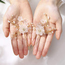 Yean Bride Flower Wedding Hair Pins Gold Pearls Bridal Hair Piece Crystals Hair Accessories for Women and Girls Pack of 2 Yean