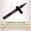 Killer Lashes Black Liquid Eyeliner Pen with Felt-Tip for Natural and Statement Looks KL KILLER LASHES