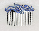 Faship Sapphire Color Blue Crystal Floral Hair Comb Faship