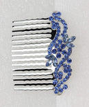 Faship Sapphire Color Blue Crystal Floral Hair Comb Faship