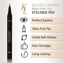 Killer Lashes Black Liquid Eyeliner Pen with Felt-Tip for Natural and Statement Looks KL KILLER LASHES