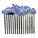 Faship Sapphire Color Blue Crystal Floral Hair Comb Faship