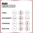 Maybelline Dream Urban Cover Flawless Coverage Foundation Makeup, SPF 50, Warm Nude Maybelline New York