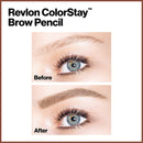 Eyebrow Pencil by Revlon, Colorstay Eye Makeup with Eyebrow Spoolie, Add to Your Halloween Makeup Kit, Waterproof, Longwearing Angled Precision Tip, 220 Dark Brown, 0.01 Oz REVLON