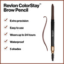 Eyebrow Pencil by Revlon, Colorstay Eye Makeup with Eyebrow Spoolie, Add to Your Halloween Makeup Kit, Waterproof, Longwearing Angled Precision Tip, 220 Dark Brown, 0.01 Oz REVLON