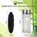 Boonboo Dental Floss | 100FT Bamboo Fiber & Mint Flavor | Glass Bottle & Cutting Lid | Biodegradable & Sustainable | Plastic- Free Synergy Products