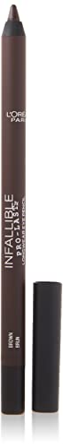 L'Oreal Paris Makeup Infallible Pro-Last Pencil Eyeliner, Waterproof and Smudge-Resistant, Glides on Easily to Create any Look, Brown, 0.042 oz. L'Oreal Paris
