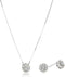 Silver 1/10 Cttw Diamond Miracle-Plate 18" Pendant Necklace and Stud Earrings Jewelry Set - Choice of Metal Colors Martin and Mark Gift Store