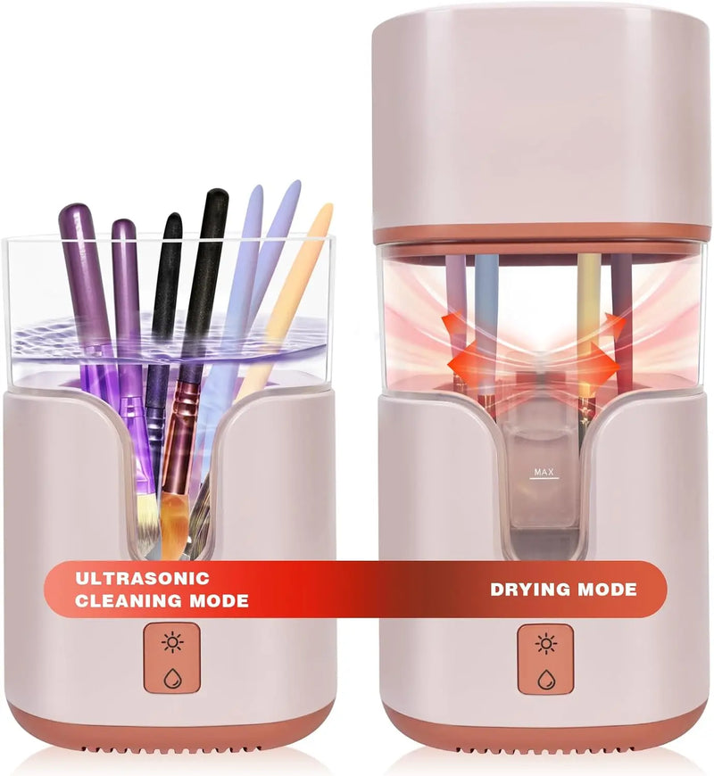 2 In 1 Electric Makeup Brush Cleaner Ultrasonic Cleaner Machine With 95℉ Hot Air Cycle Dryer - Ultra Fast Effective Make Up Brush Washer (Black) Infinity Warehouse