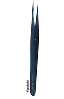 Alluring TITANIUM BLUE Tweezers for Eyelash Extension for Volume Lashes Straight Alluring