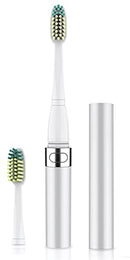 Voom Sonic Go Series Battery Operated Electric Toothbrush Dentist Recommended Portable Oral Care 2 Minute Timer Light Weight Design Soft Dupont Nylon Bristles, Silver, 1 Count Voom Sonic