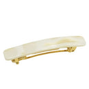 French Amie Small 2 1/4 Inches Cream Ivory Celluloid Handmade Automatic Hair Clip Hair Barrette - (Ivory Cream) French Amie