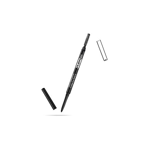 Pupa Milano High Definition Eyebrow Pencil - Waterproof Automatic Pencil With Mini Comb - Allows Super Defined Application for Sculpted Eyebrows, Precise and Intense Lines - 004 Extra Dark - 0.003 Oz PUPA Milano