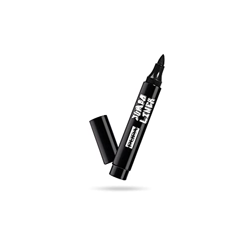 Pupa Milano Jumbo Liner - Maxi Eyeliner Pen - For a Thick or Thin Stroke - Angled Tip - Delivers Precise Strokes - Perfect For Recreating Graphics With Multiple Dimensions - 001 Extra Black - 0.081 Oz PUPA Milano