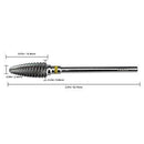 PANA Professional 3/32" Shank Size - Large Cone Silver Carbide Bit Extra Fine Grit - Nail Drill Bit for Dremel Machine PANA