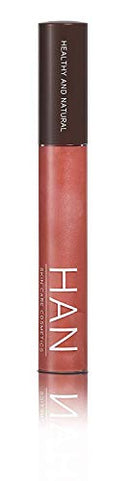 HAN Skincare Cosmetics All Natural Lip Gloss, Peachy Nude | With Organic Argan Oil and Shea Butter | 0.23 oz HAN