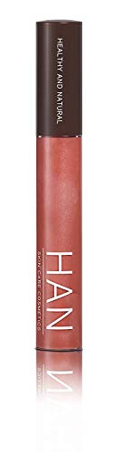 HAN Skincare Cosmetics All Natural Lip Gloss, Peachy Nude | With Organic Argan Oil and Shea Butter | 0.23 oz HAN