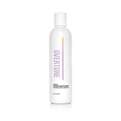 oVertone Haircare Purple Toning Conditioner with Shea Butter & Coconut Oil, Neutralizes Brassiness in Blonde & Platinum Hair, Cruelty-Free, 8 oz OVERTONE