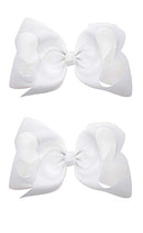 Hair Clips Boutique Hair Bows Alligator Clip for Women Girl Hairpin 6 Inch TSFJ02 (2pcs White) Patiky