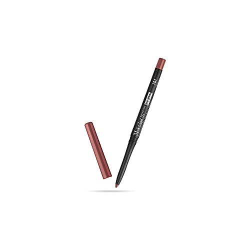 Pupa Milano Made To Last Definition Lips - Extreme Hold Automatic Lip Pencil, Waterproof - Color is Defined and Holds Flawlessly - For Precise Lip Contouring - 101 Natural Brown - 0.012 Oz PUPA Milano