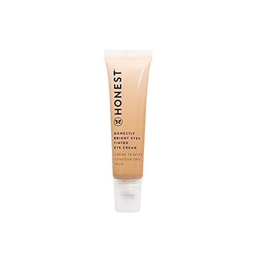 Honest Beauty Honestly Bright Eyes Tinted Eye Cream, Sandstone with Hyaluronic Acid + Squalene| EWG Certified + Dermatologist Tested & Vegan + Cruelty Free | 0.5 fl. oz. Honest Beauty