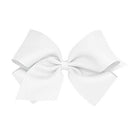 Wee Ones Girl's King Grosgrain Hair Bow on No Slip Clip - White Wee Ones