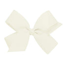 Wee Ones Girl's Large Classic Grosgrain Hair Bow on WeeStay Clip w/Knot Wrap Center- Antique White Wee Ones