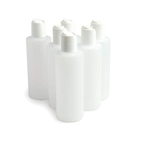 Grand Parfums 4 Oz Natural Color HDPE Squeeze Bottles with Disc Caps, for Lotions, Shampoo, Creams, Soups, and Other Liquids, 6 Count Grand Parfums