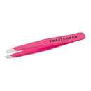 Tweezerman Stainless Steel Mini Slant Tweezer, Neon Pink, 1 Count Tweezerman