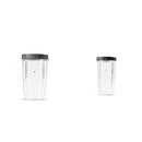 NutriBullet 24 Ounce Tall Cup with Standard Lip Ring, Clear/Gray & 32 Ounce Colossal Cup with Standard Lip Ring, 32 Oz, Clear/Gray NutriBullet