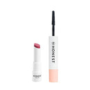 Honest Beauty Tinted Lip Balm, Summer Melon | Vegan, 0.141 Oz. and Honest Beauty Extreme Length Mascara + Lash Primer | 2-in-1 Boosts Lash Length, Volume & Definition, 0.27 fl. oz. Honest Beauty
