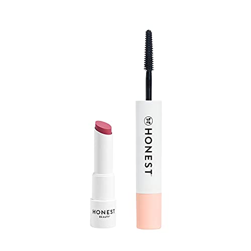 Honest Beauty Tinted Lip Balm, Summer Melon | Vegan, 0.141 Oz. and Honest Beauty Extreme Length Mascara + Lash Primer | 2-in-1 Boosts Lash Length, Volume & Definition, 0.27 fl. oz. Honest Beauty