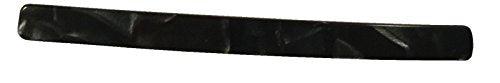 French Amie Long and Thin Large 4" Handmade Celluloid Hair Barrette Clip for Girls Automatic Strong Hold Hair Clips for Women No Slip Durable Paris Hair Accessories, Made in France (Black Nycra) French Amie