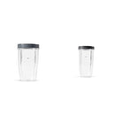 NutriBullet 24 Ounce Tall Cup with Standard Lip Ring, Clear/Gray & 32 Ounce Colossal Cup with Standard Lip Ring, 32 Oz, Clear/Gray NutriBullet