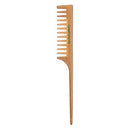 GranNaturals Wide Tooth Wooden Rat Tail Comb - Hair Tool for Teasing Strands & Post Styling - Peach Rattail Wood Pick Handle for Sectioning & Parting - Perfect for Professional & Personal Use GranNaturals