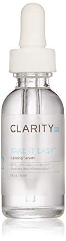 ClarityRx Take It Easy Calming Facial Treatment, Plant Based Anti Redness Serum for Rosacea & Sensitive Skin, Paraben Free, Natural Skin Care (1 fl oz) ClarityRx
