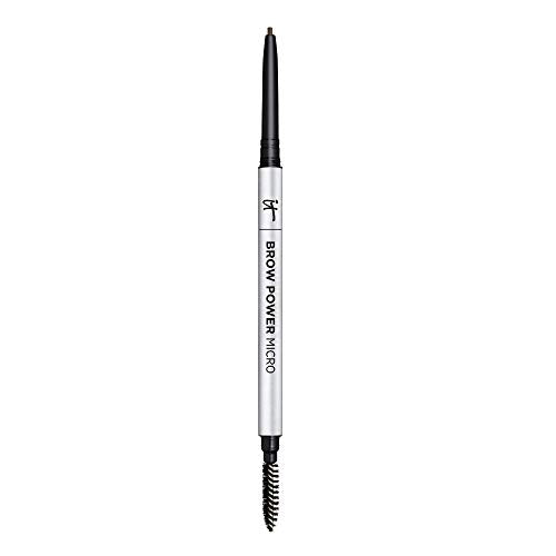 IT Cosmetics Brow Power Micro, Universal Taupe - Universal Eyebrow Pencil - Mimics the Look of Real Hair - Budge-Proof Formula - Built-in Spoolie - 0.017 oz It Cosmetics