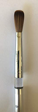 Silver Handle CRIMPED 100% Kolinsky Acrylic Nail Brush (Crimped 8) Silver Handle Nail Brush