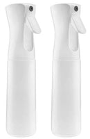 PACK OF 2 Continuous Sprayer Hair Water Ultra Fine Mister Spray Bottle Propellant Free for Hairstyling, Cleaning, Gardening, Misting & Skin Care BPA Free 10oz / 300ml By alpree (White) alpree